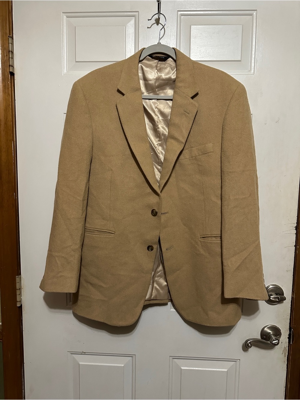 Jos. A. Bank Men’s Beige 100% Camel Hair Tweed Blazer 42R 2-Button Notch Vent